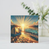 Tent op een strand Camping Thema blanco Kaart (Staand voorkant)