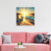 Tent op een strand Camping Thema Canvas Afdruk (Insitu (Woonkamer))