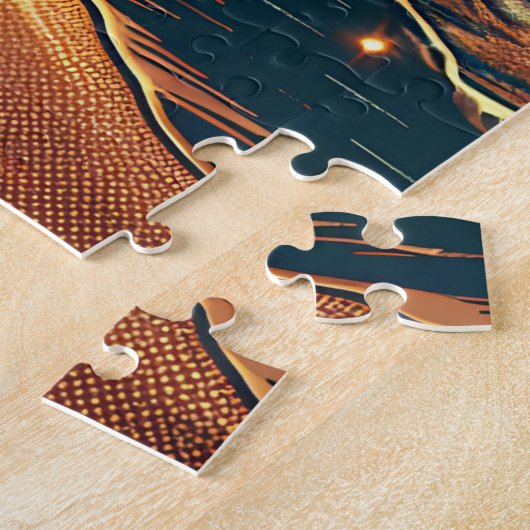 Tent op een strand Camping thema verjaardag Legpuzzel (Zijkant)