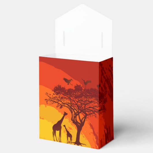 Tent Paper Favoriet Box African Safari Giraffe Sun Bedankdoosjes (Geopend)