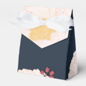 Tent Papier Favor Box Baby Roze Kosmos op Navy Bedankdoosjes (Voorkant Zijde)