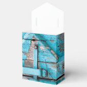 Tent Papier Favor Box Blauw Houten Schuur Deurlaar Bedankdoosjes (Geopend)