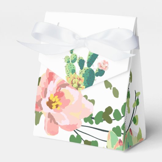 Tent Papier Favor Box Bohemian Cactus Succulents D Bedankdoosjes (Voorkant Zijde)