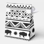 Tent Papier Favor Box Boho Buffalo Tribal Pattern Bedankdoosjes (Achterkant)