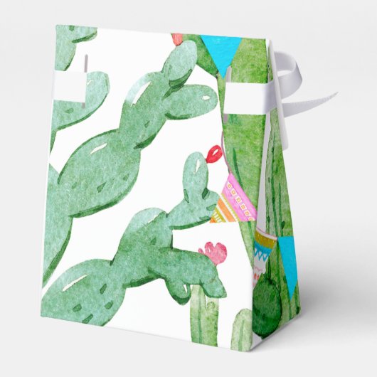 Tent Papier Favor Box Boho Llama Bohemian Cacti De Bedankdoosjes (Achterkant)