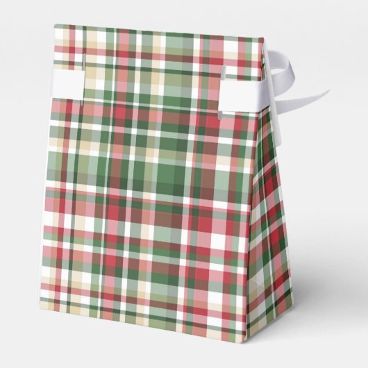 Tent Papier Favor Box Gold Glitter Rendier Plaid B Bedankdoosjes (Achterkant)
