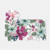 Tent Papier Favor Box Tropische bloemen op wit Bedankdoosjes (Uitgevouwen)