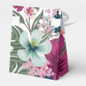 Tent Papier Favor Box Tropische bloemen op wit Bedankdoosjes (Achterkant)