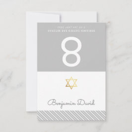 TENT PLACE CARDS Bar Mitzvah ster van david grijs Kaart