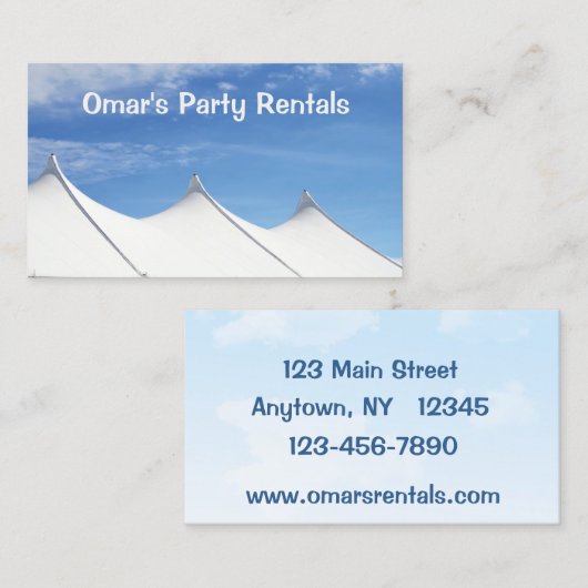 Tent Rental Visitekaartje (Voorkant / Achterkant)