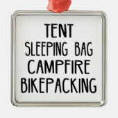 Tent Slaapzak Kampvuur Bikepacking Metalen Ornament (Voorkant)