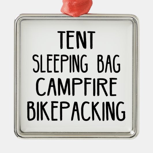 Tent Slaapzak Kampvuur Bikepacking Metalen Ornament (Voorkant)