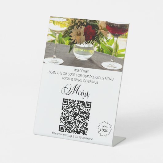 *~*Tent tabletop Restaurant van tabel Upload Logo  Reclamebord Met Voetstuk (Voorkant)