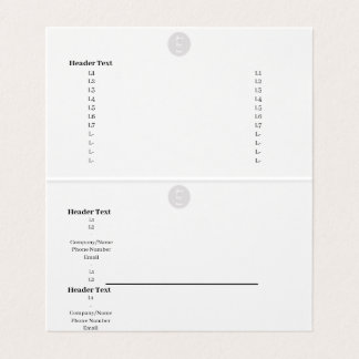 Tent vouwd Visitekaartje - Info bedrijf & support