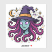 Tentacle Hair Witch Halloween Sticker (Vel)