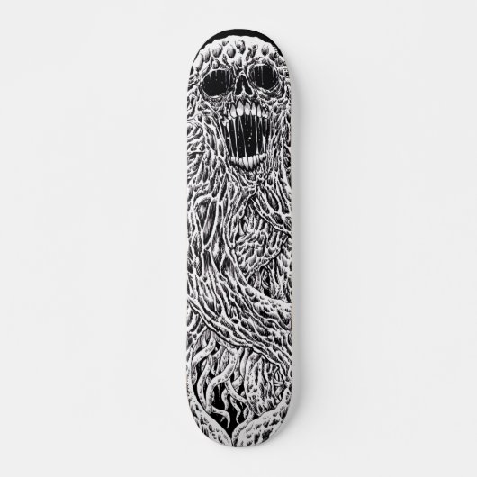 Tentacle-kunst met zwarte en witte schedel persoonlijk skateboard (Voorkant)