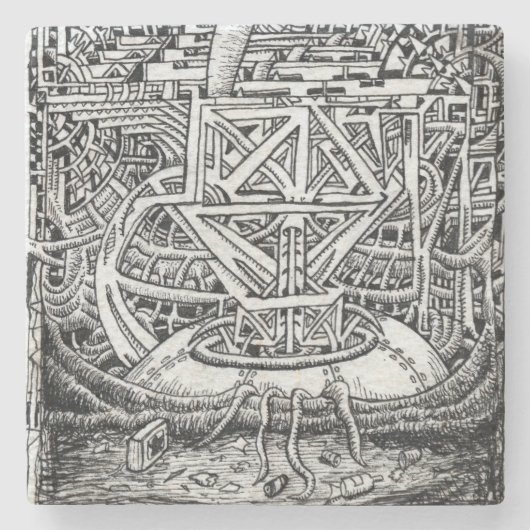 Tentacle Tank van Brian Benson Stone Onderzetter (Voorkant)