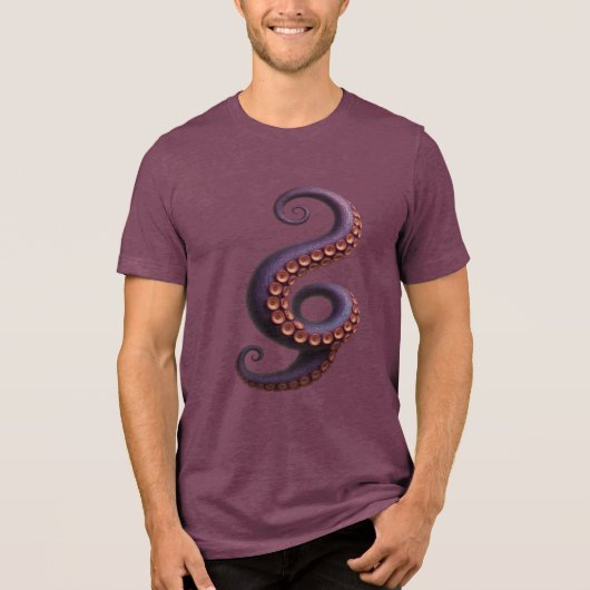 Tentacle Trouble – 3D Intruder Design Tri-Blend Shirt (Voorkant)