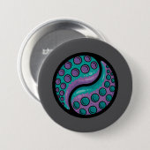 Tentacle Yin Yang Ronde Button 7,6 Cm (Voorkant /achterkant)