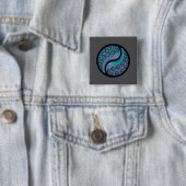 Tentacle Yin Yang Vierkante Button 5,1 Cm (In situ)
