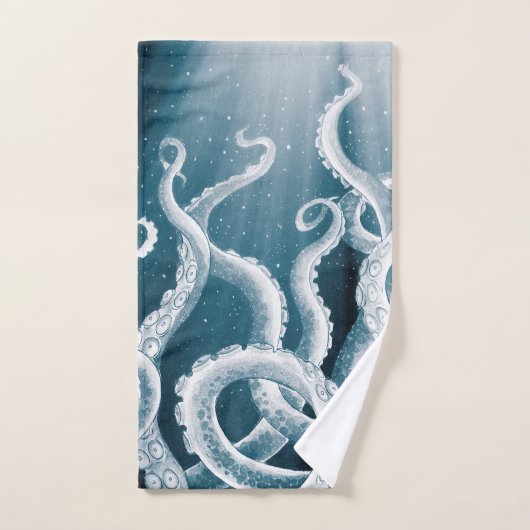 Tentacles Galaxy Blue Moon Rays Bad Handdoek (Handdoek)