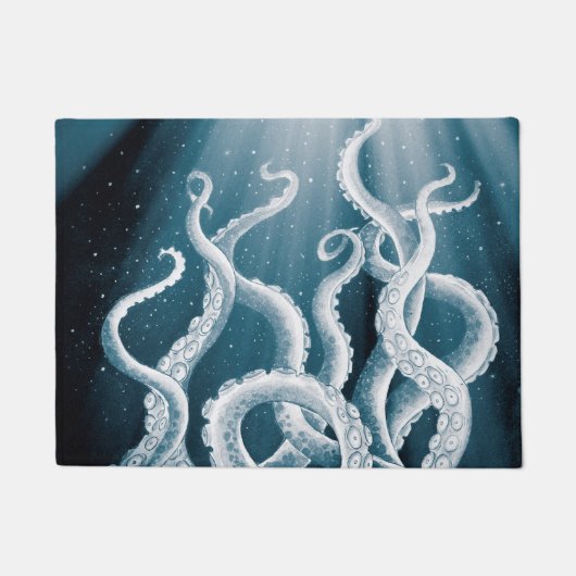 Tentacles Galaxy Blue Moon Rays Deurmat (Voorkant)