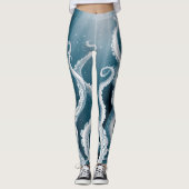 Tentacles Galaxy Blue Moon Rays Leggings (Voorkant)