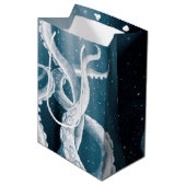 Tentacles Galaxy Blue Moon Rays Medium Cadeauzakje (Voorkant Gekanteld)