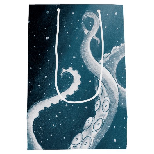 Tentacles Galaxy Blue Moon Rays Medium Cadeauzakje (Achterkant)