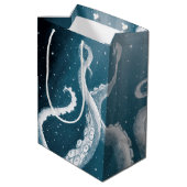 Tentacles Galaxy Blue Moon Rays Medium Cadeauzakje (Achterkant Gekanteld)
