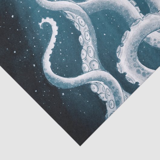 Tentacles Galaxy Blue Moon Rays Tissuepapier (Detail)