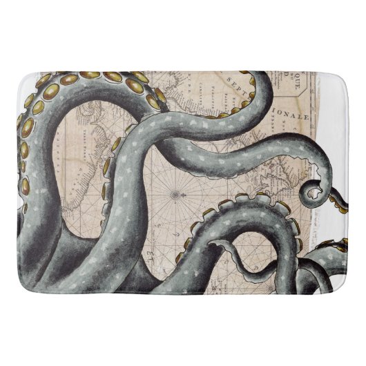 Tentacles Grey Map Badmat (Voorkant)