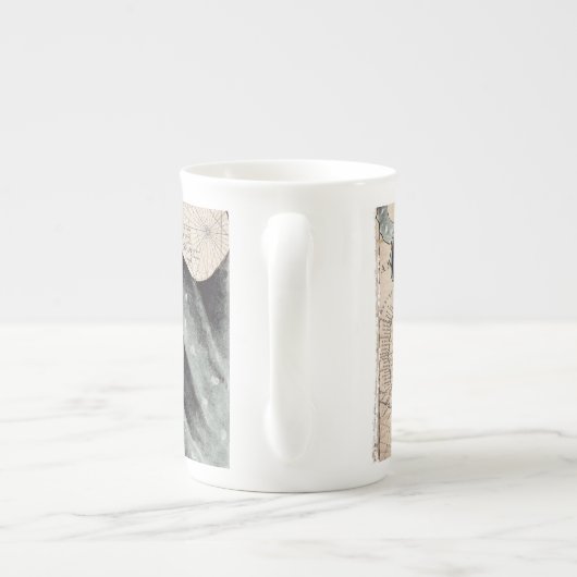 Tentacles Grey Map  Porselein Kop (Achterkant)