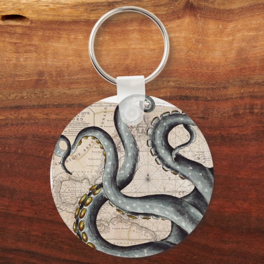 Tentacles Grey Map Sleutelhanger (Voorkant)