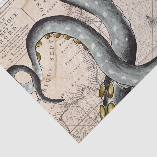 Tentacles Grey Map Tissuepapier (Detail)