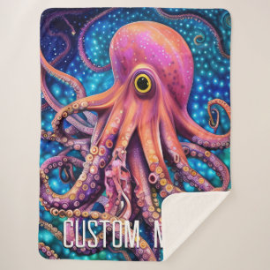 Tentacles Kraken Menacing Scary Whimsical Custom Sherpa Deken