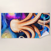 Tentacles Octopus met persoonlijke naam Strandlaken (Voorkant)