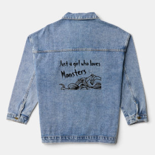 Tentakel Monster Book Tok aanpassen van tekst of n Denim Jacket