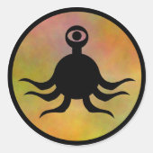 Tentakel Monster Hazard Ronde Sticker (Voorkant)