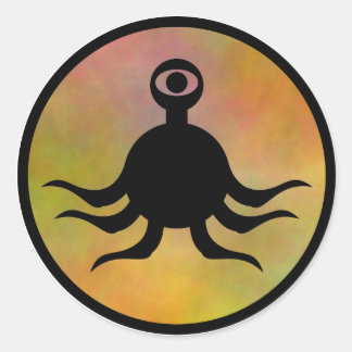 Tentakel Monster Hazard Ronde Sticker