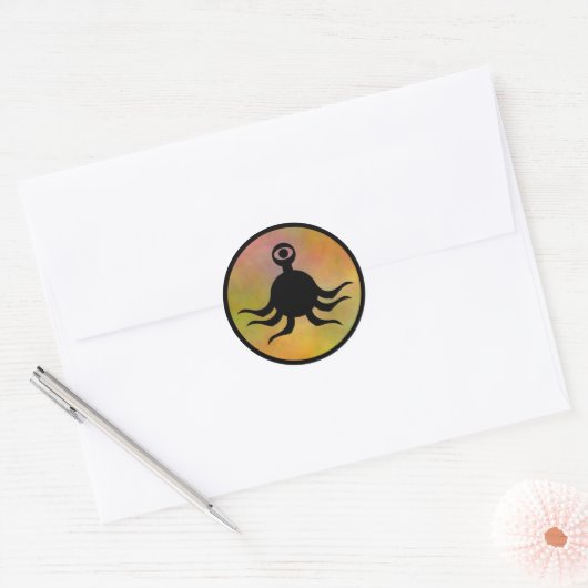 Tentakel Monster Hazard Ronde Sticker (Envelop)