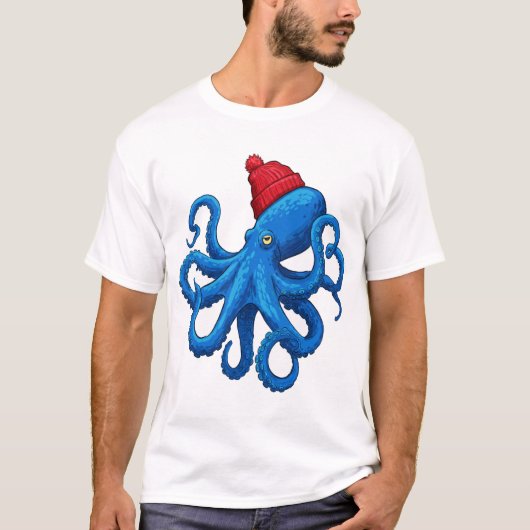 Tentakel Schatten: Dagelijkse Octopus Kunst T-shirt (Voorkant)
