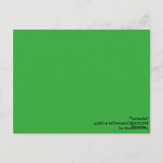 "Tentakels" Briefkaart (Achterkant)