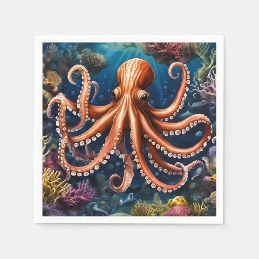 Tentakels diep Zee Servet (Voorkant)