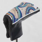 Tentakels donkerblauwe kaart  golfheadcover (3/4 voorkant)