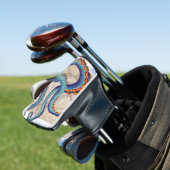 Tentakels donkerblauwe kaart  golfheadcover (Insitu)