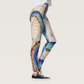 Tentakels donkerblauwe kaart  leggings (Rechts)