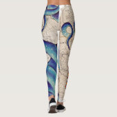 Tentakels donkerblauwe kaart  leggings (Achterkant)