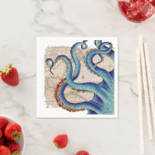 Tentakels donkerblauwe kaart  servet (Insitu)