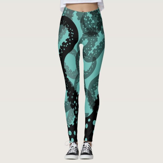 Tentakels, gevlekte groene Leggings voor zeelieden (Voorkant)